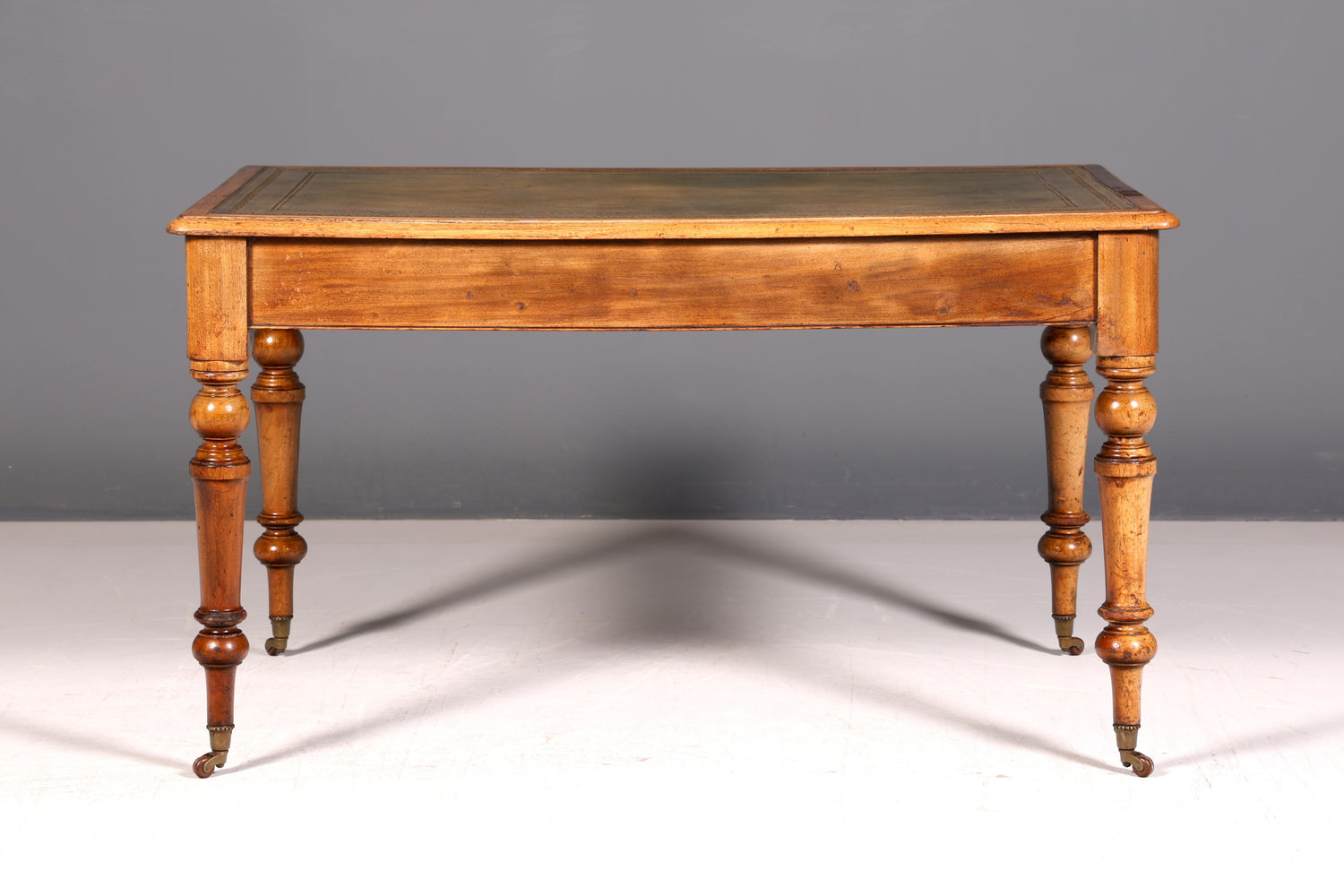Wunderschöner Englischer Schreibtisch Echt Lederauflage Regency Stil Bürotisch Office Desk Antik