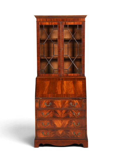 F973 Finish cm Wunderschöner Englischer Sekretär Büro Aufsatzsekretär Antik 60S Vitrinen Schrank UK