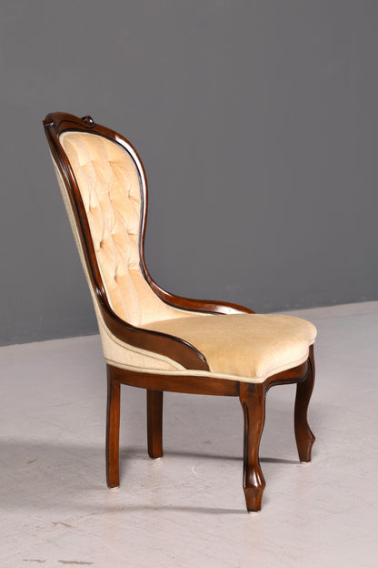 Wunderschöner Louis Philippe Stuhl Antik Chippendale Sekretär Stuhl Polsterstuhl Echt Holz Esszimmerstuhl Vintage