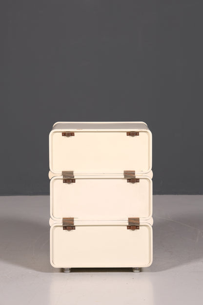 Commode rare du milieu du XXe siècle, table de chevet modulaire au design futuriste, commode vintage française, 1 sur 5