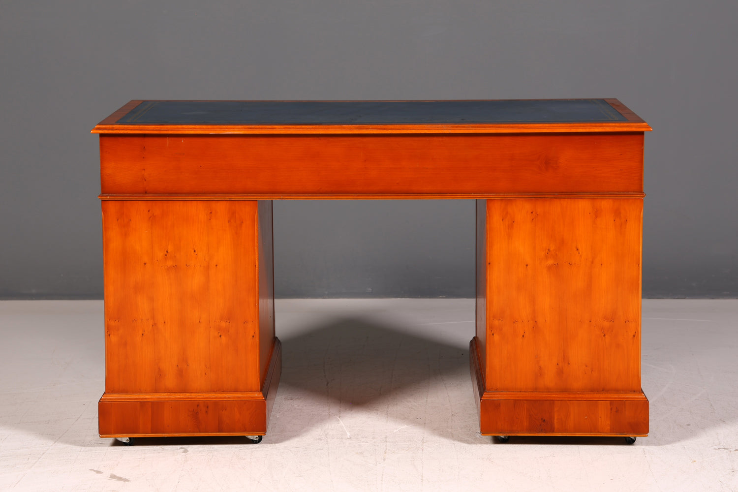 Wunderschöner Original Heldense Englischer Schreibtisch Eibe Echt Lederauflage Bürotisch Office Desk