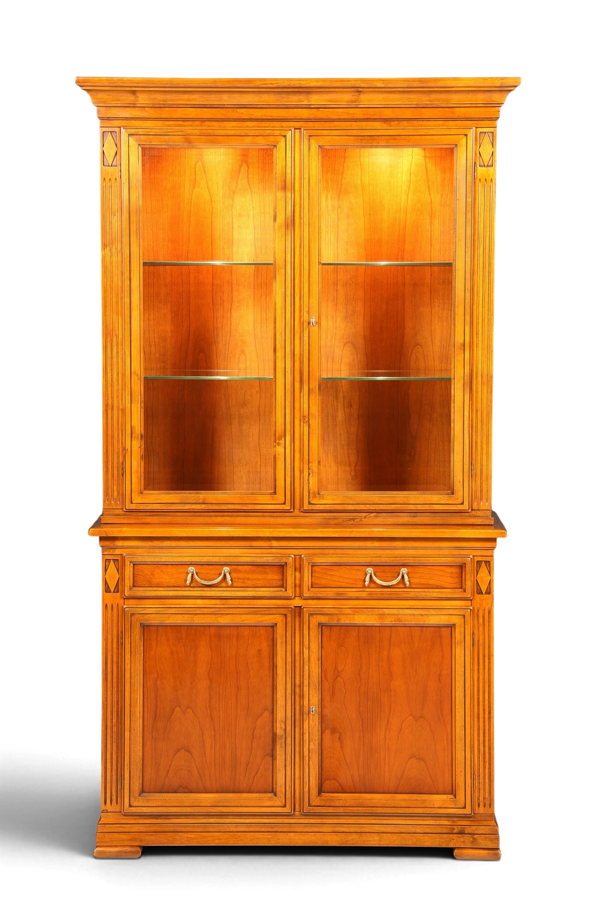 Hauptstadt Möblerei Selva Vitrine Villa Borghese aus massivem Holz mit Innenbeleuchtung im antiken italienischen Stil