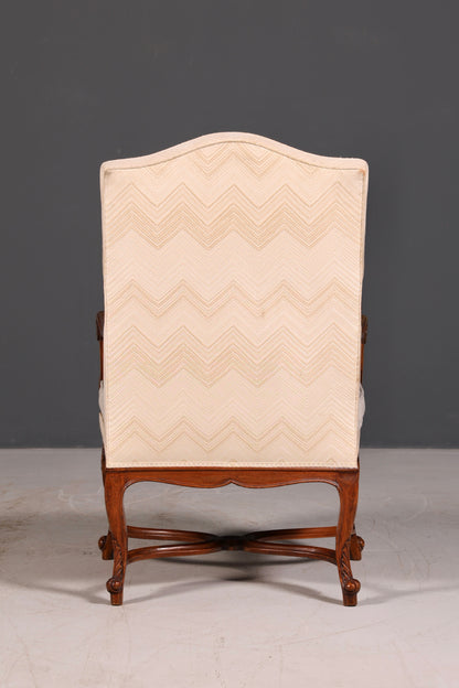 Élégant fauteuil Louis Philippe à accoudoirs de l’époque Gründerzeit, fauteuil ancien rembourré, 1 sur 2
