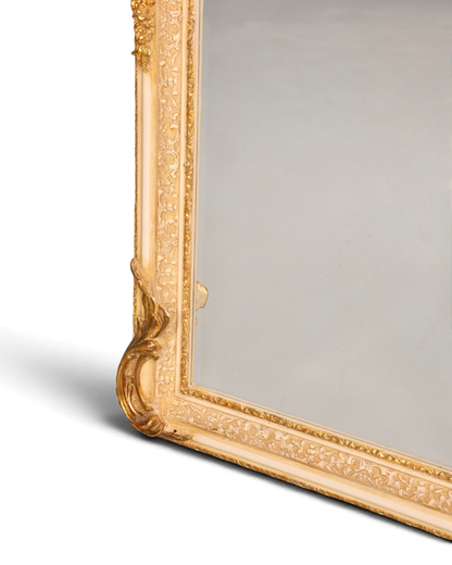 Stilvoller Prunk Barock Stil Standspiegel Antik Stil Gold Creme Ornament Flurspiegel Spiegel Wandspiegel