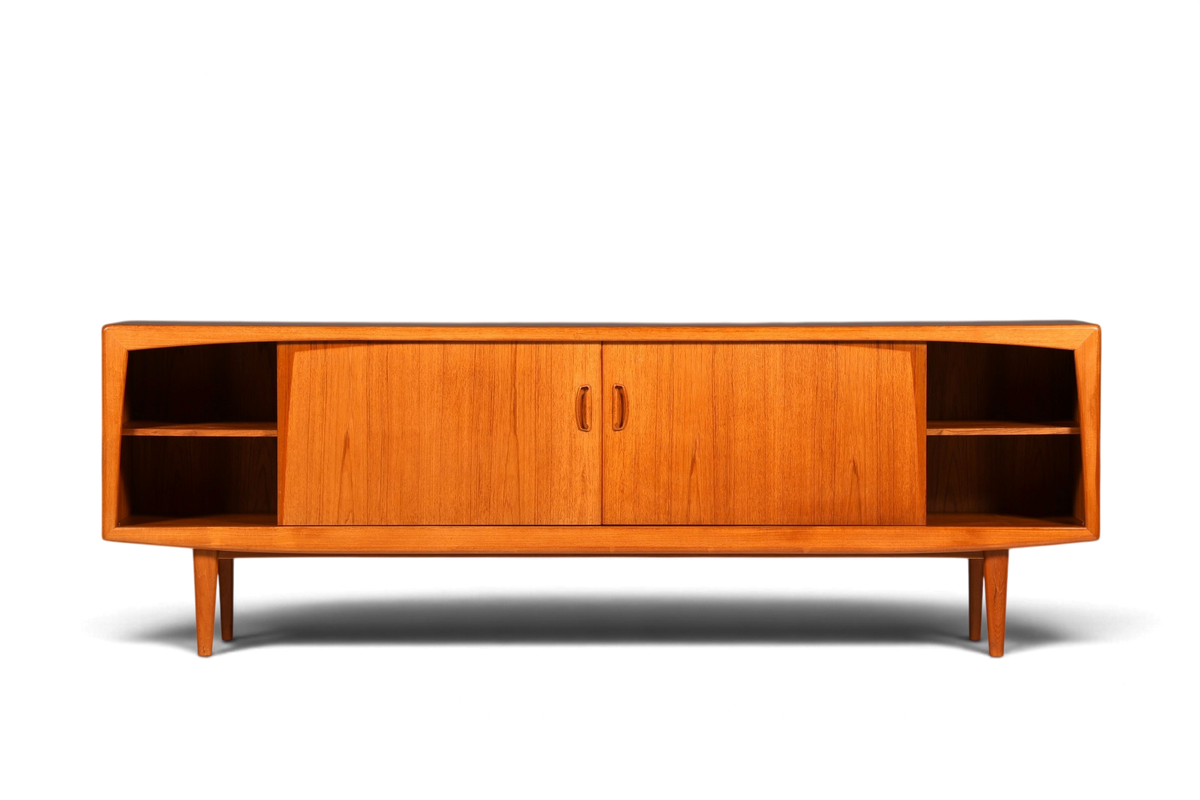 F960 Finish cm Schlichtes Mid Century Sideboard Vintage TV Kommode 60s Schrank Longboard Retro Lowboard