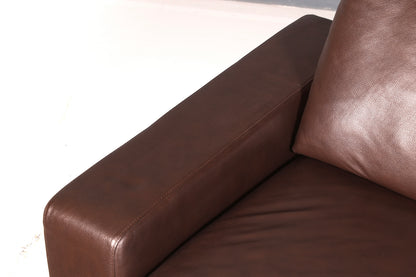 Magnifique méridienne Stressless E200 en cuir véritable marron, chaise longue avec ottomane, canapé en cuir et fauteuil relax vintage