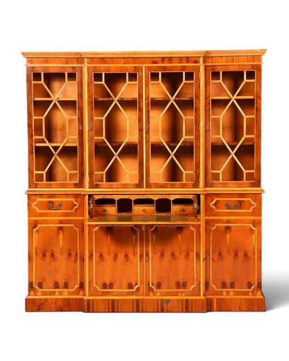Traumhafte Englische Vitrine Bücherschrank Buffet Antik Stil Englisch Eibe Glasvitrine Bibliothek