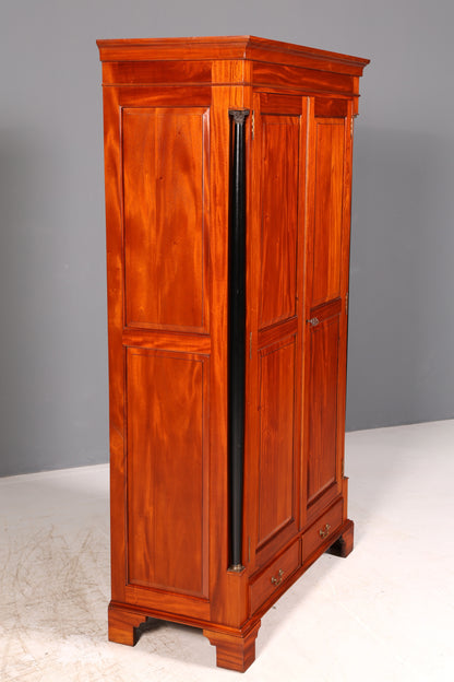 Beautiful Biedermeier wardrobe, mahogany, antique, column cabinet, hallway cabinet, linen cabinet, solid wood