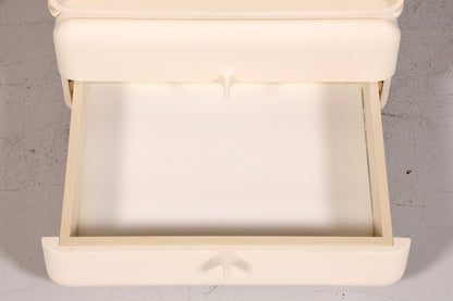 Commode rare du milieu du XXe siècle, table de chevet modulaire au design futuriste, commode vintage française, 1 sur 5