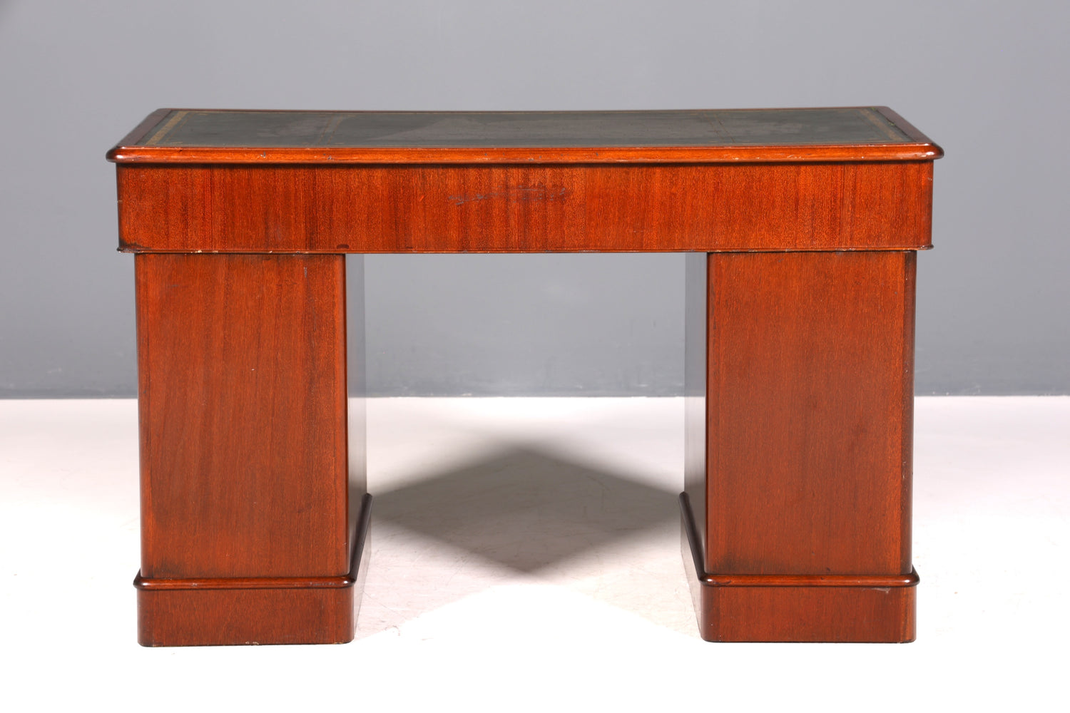 Bureau anglais de rêve avec plateau en cuir véritable, bureau de style antique