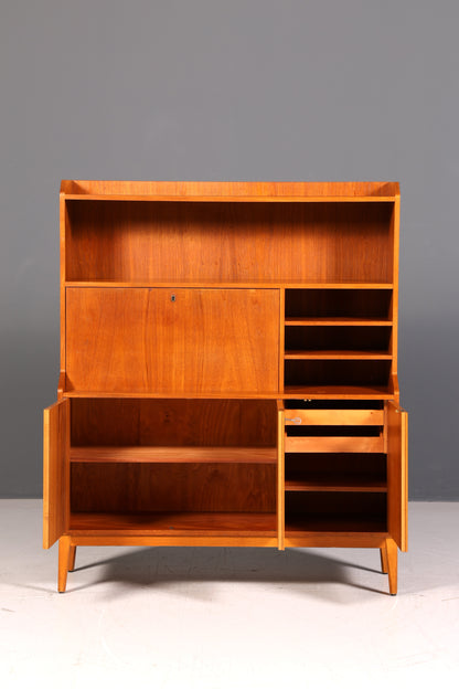 Wunderschöner Mid Century Sekretär Highboard Vintage Schrank Schreibklappe Holz Regal Retro 60er Skandinavisch