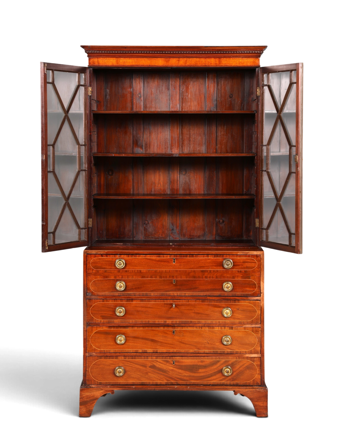 G785 Finish Wunderschöne Englische Vitrine Bibliothek Sekretär echt Holz Antik Schrank Regal (Kopie)