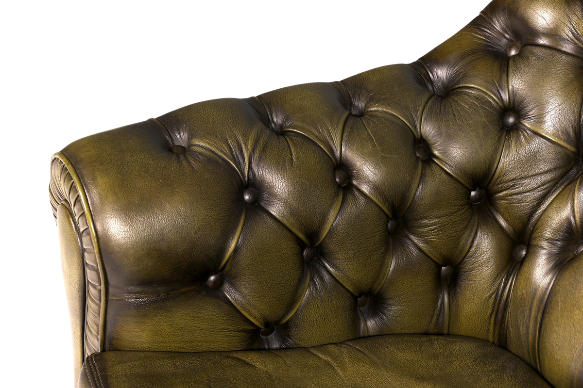 Stilvoller Original Chesterfield Sessel Englischer Armlehnsessel Echt Leder Herrensessel UK