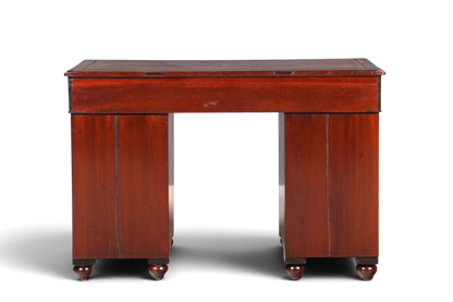 Edler Englischer Military Chest Schreibtisch Maritim Bürotisch Lederauflage Office Desk