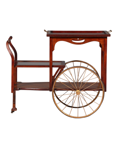 Wunderschöner filigraner Jugendstil Servierwagen Antik Glas Barwagen Teewagen um 1910