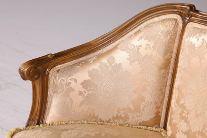 Wunderschönes Chippendale Sofa Barock Stil Couch Samt Stoff Rococo 2-Sitzer Canapé
