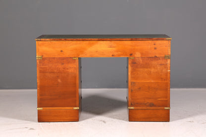 Edler Englischer Schreibtisch Military Chest Echt Lederauflage Bürotisch Office Table Maritim Antik Vintage