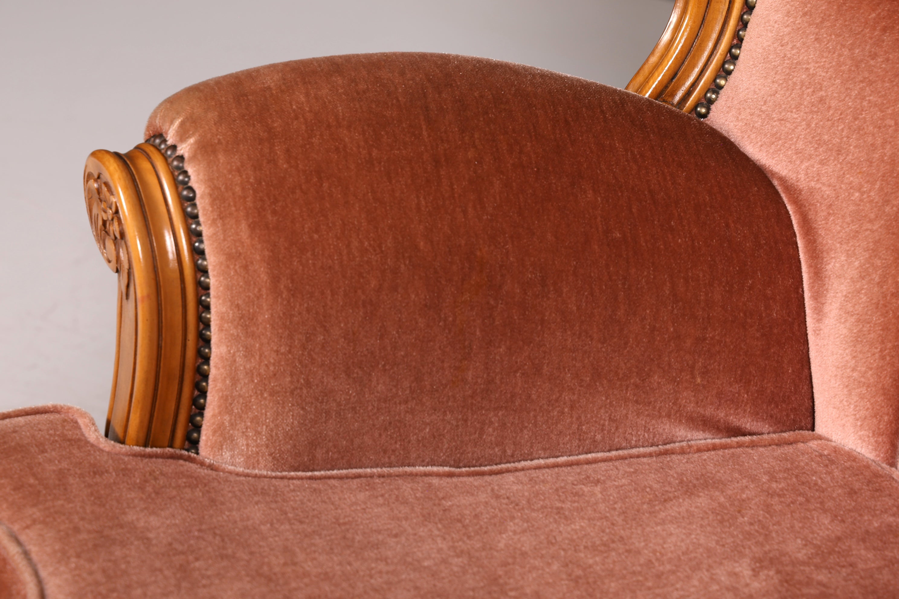 Edler Chippendale Armlehnsessel Barock Stil Samt Stoff Sessel Armchair Rococo Antik 1 von 4