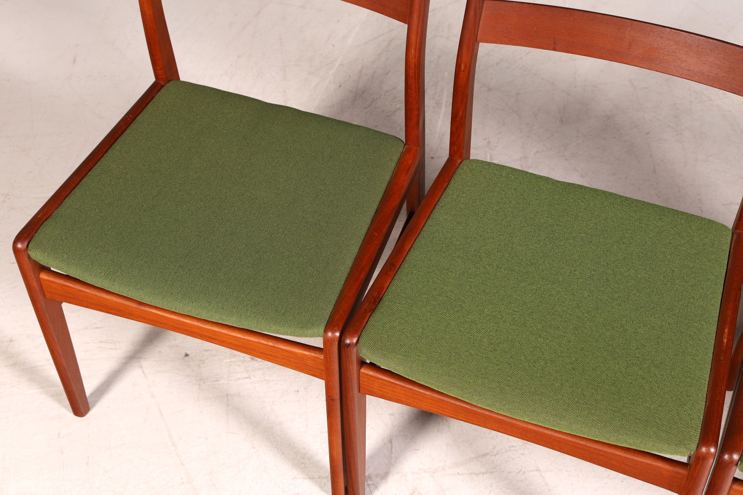 4x Mid Century Teak Holz Stühle Made in Denmark Retro Stuhlset Danish Design Küchenstühle