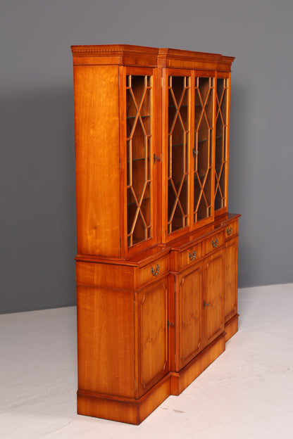 Wunderschöne Englische Vitrine Bücherschrank Buffet Englisch Eibe Glasvitrine Bibliothek Vitrinenschrank