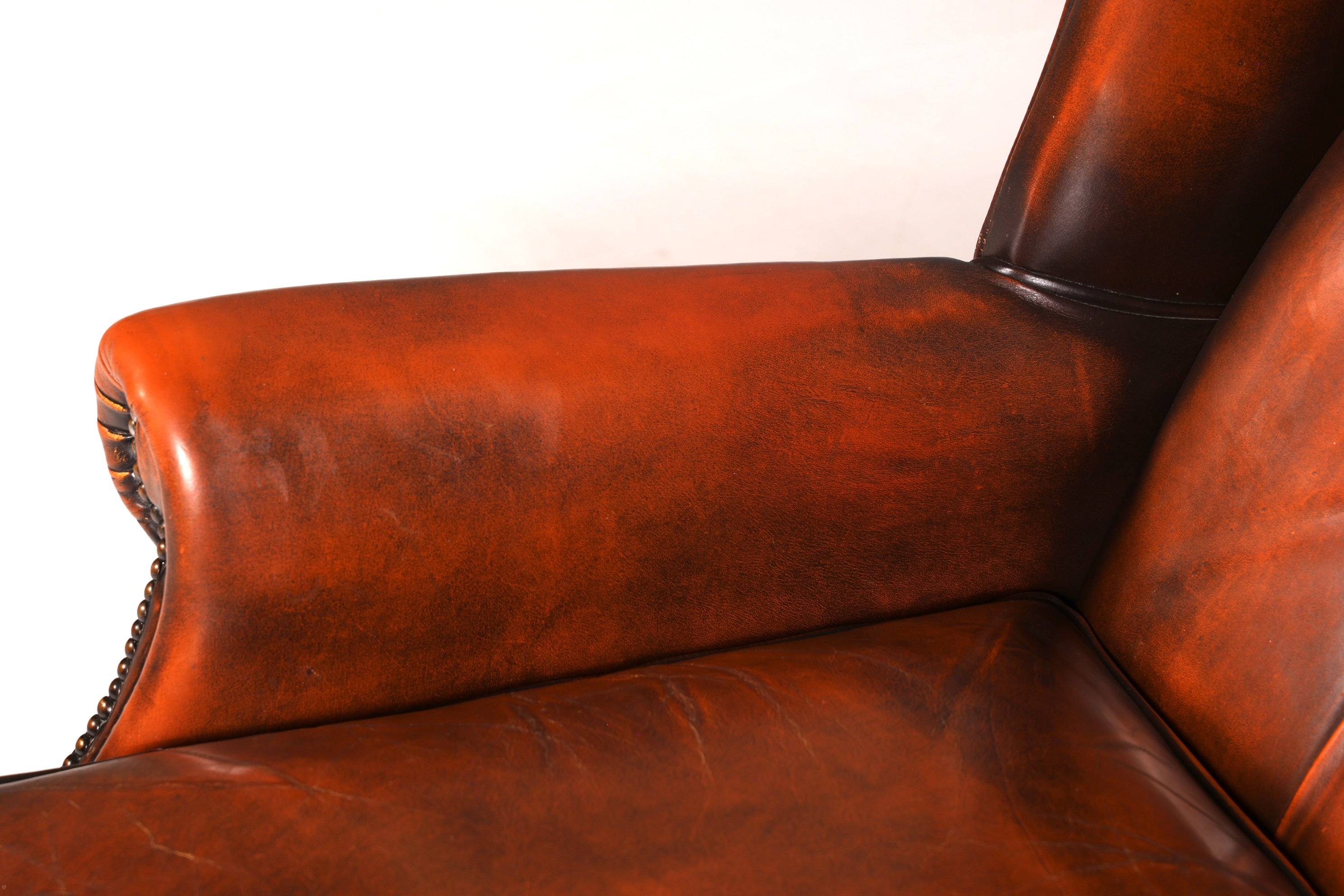 Original Chesterfield Ohrenbacken Sessel Englisch Leder Herrensessel UK Armlehnsessel