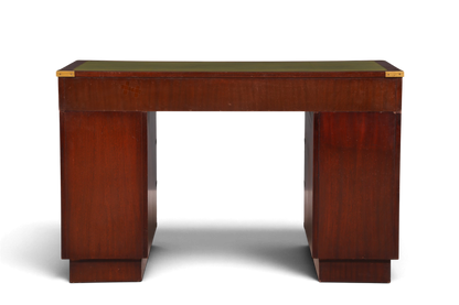 Edler Maritimer Schreibtisch Englischer Military Bürotisch Office Table mit echt Lederauflage