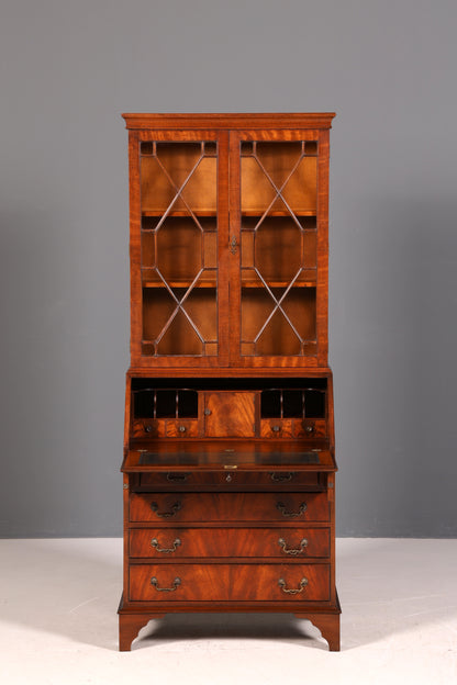 G394 Finish cm Wunderschöner Englischer Sekretär Büro Aufsatzsekretär Antik 60S Vitrinen Schrank UK (Kopie)