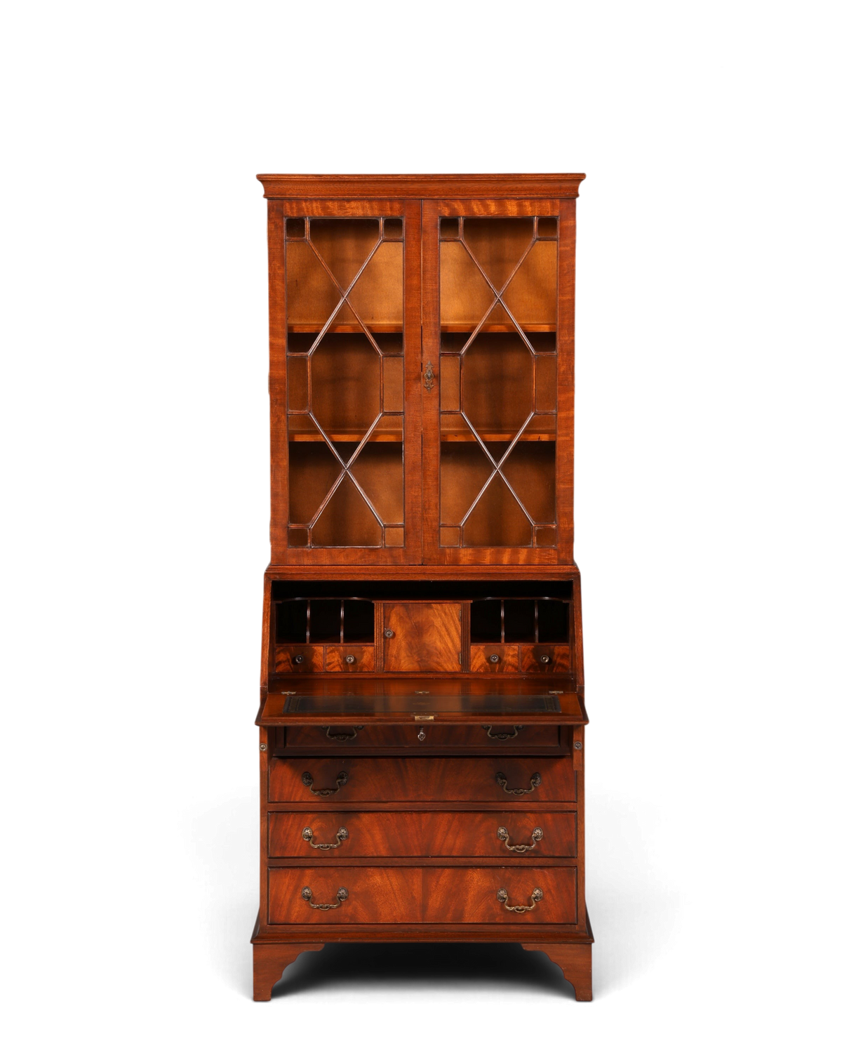 G394 Finish cm Wunderschöner Englischer Sekretär Büro Aufsatzsekretär Antik 60S Vitrinen Schrank UK (Kopie)