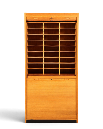 Stilvoller Mid Century Rollladenschrank Bauhaus Apothekerschrank Art Deco Büro Aktenschrank