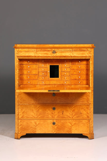 Impressionnant secrétaire Biedermeier, chiffonnier, commode antique, meuble de bureau, commode à écrire, bahut haut.