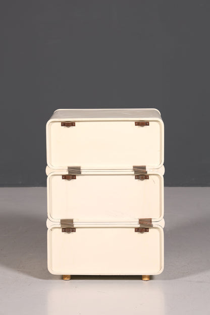 Commode rare du milieu du siècle, table de chevet modulaire style futuriste, design français, commode vintage, 5/5