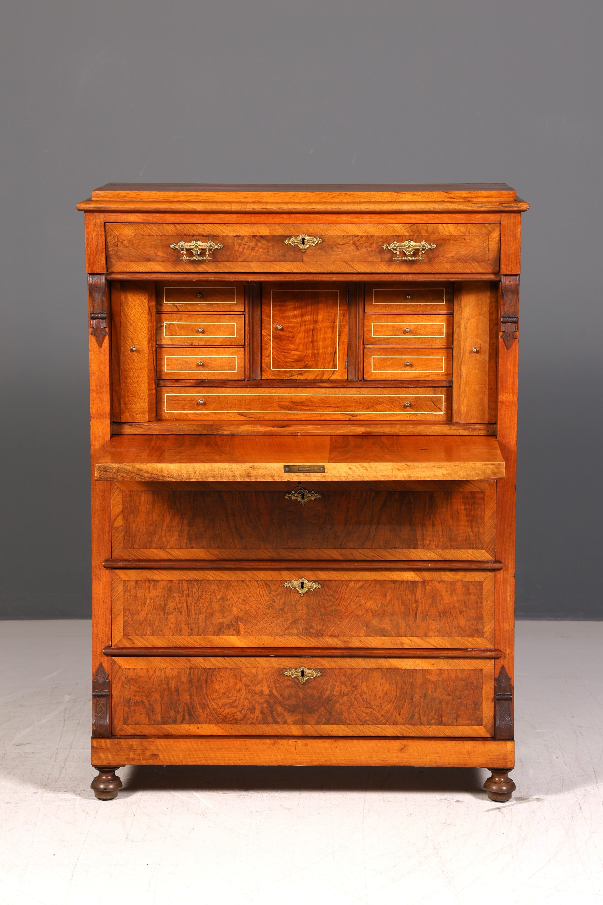 Wunderschöner Gründerzeit Sekretär Kommode Jugendstil Schubladenkommode Antik Vertiko Massiv Holz um 1890