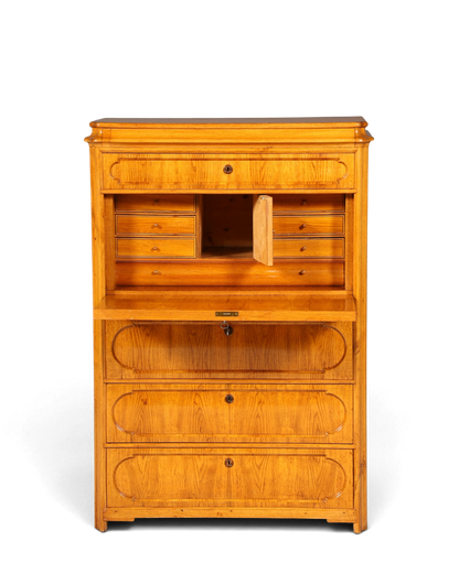 E893 Finish Stilvoller Biedermeier Sekretär Louis Philippe Vertiko Antik Kommode Schreibkommode Office Desk