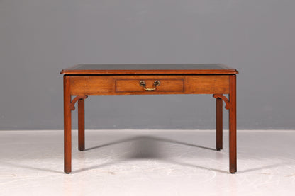 Wunderschöner Englischer Couchtisch Mahagoni Echt Lederauflage Beistelltisch Ablagetisch Antik Vintage