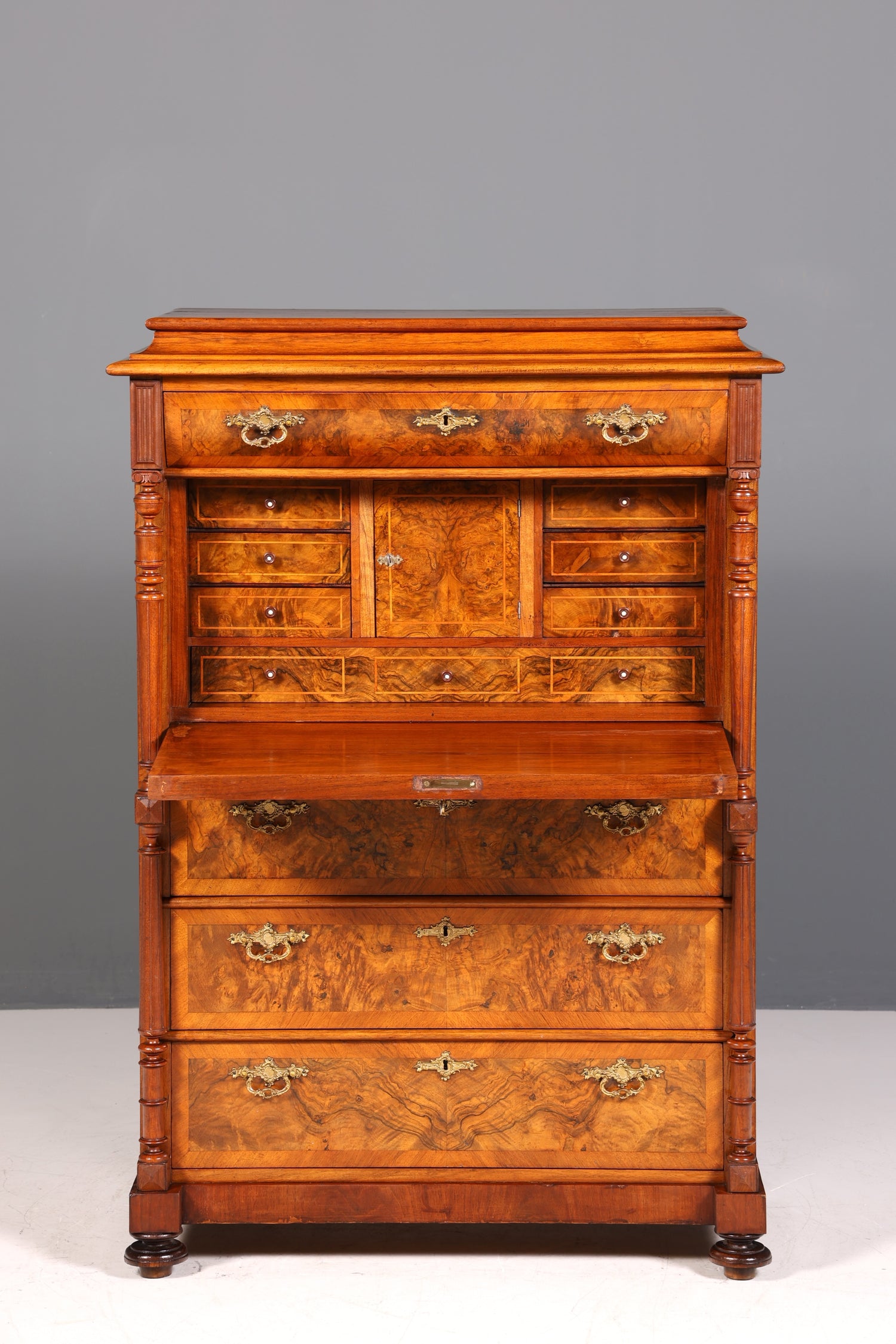 Beau secrétaire Gründerzeit, buffet haut vertiko, commode Louis Philippe, vers 1880