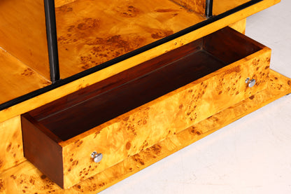 Bibliothèque impressionnante en bouleau au design Art déco, étagère de luxe, style Biedermeier