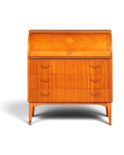 Wunderschöner Mid Century Rollladen Sekretär echt Holz Büro Schrank Vintage Schreibkommode