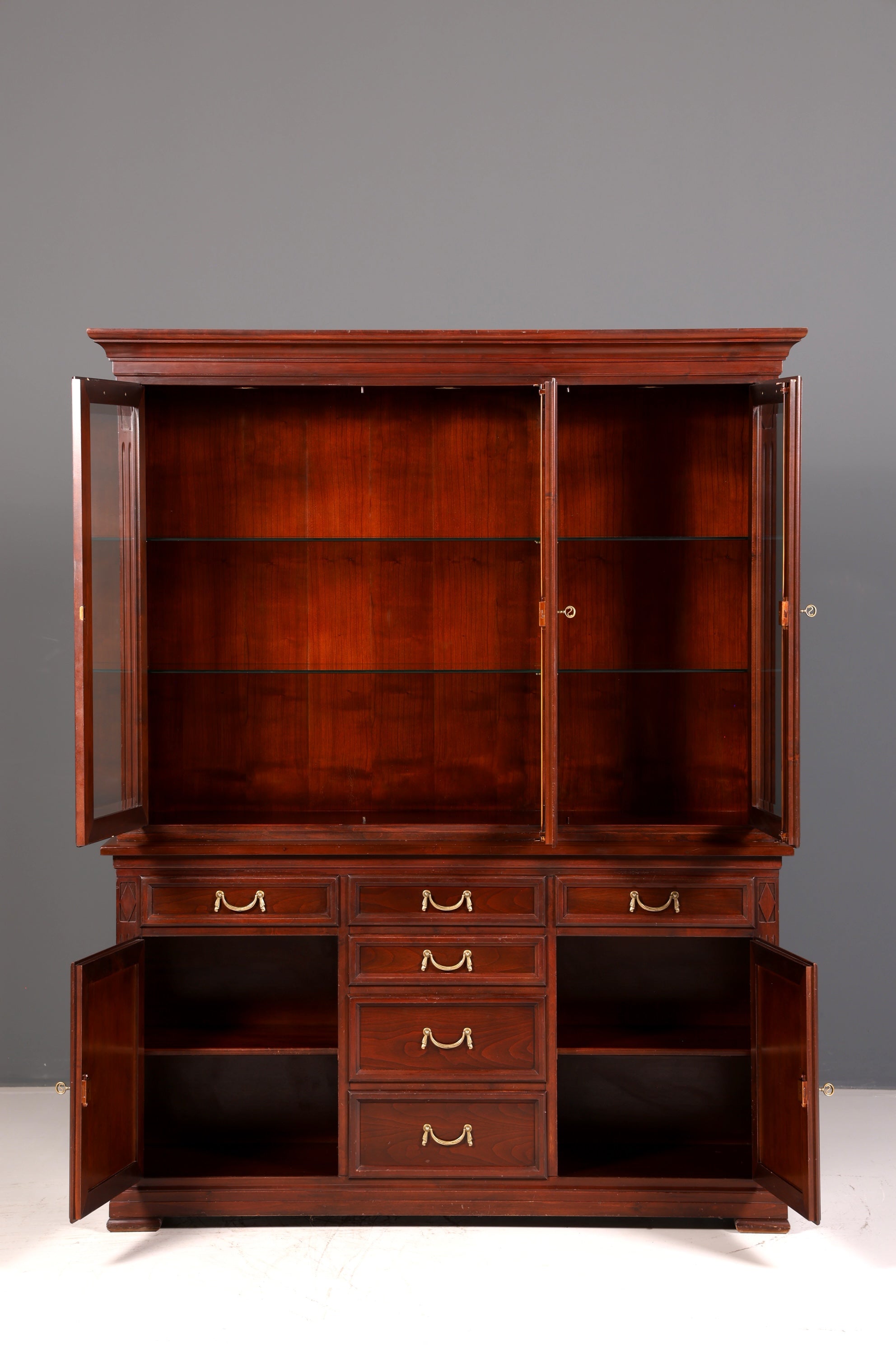 Magnifique vitrine originale Selva Villa Borghese, style antique, en bois massif, buffet, armoire de bibliothèque