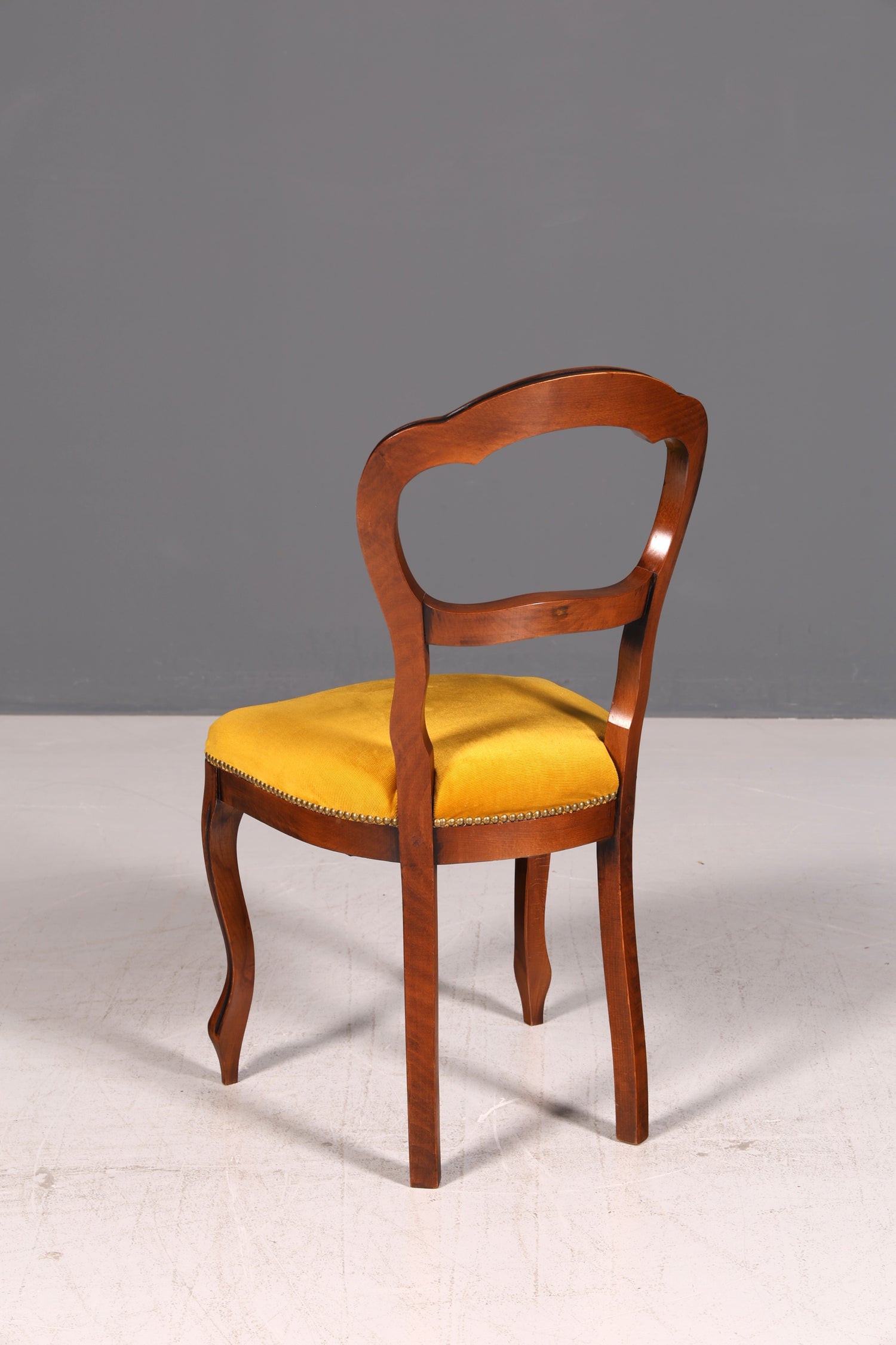 Edler Louis Philippe Stuhl um 1880 Antik Biedermeier Nussbaum Esszimmerstuhl Polsterstuhl Sekretärstuhl Vintage