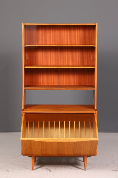 Wunderschönes Mid Century Regal Bücherregal Vintage Highboard Schrank Klapprschrank Holz 60s