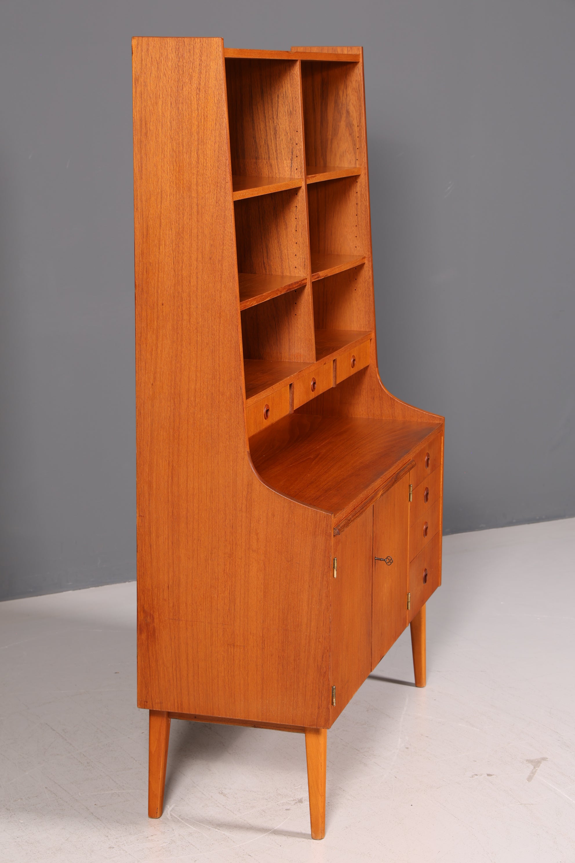 Wunderschönes Mid Century Regal Danish Design Vintage Schrank Bücherregal Highboard Retro 60er Massiv Holz Skandinavisch