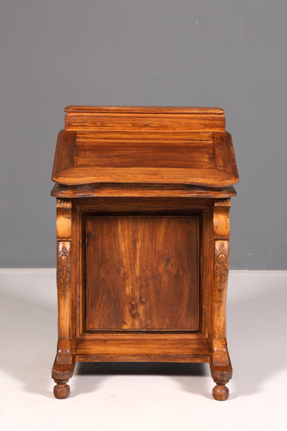Magnifique bureau Davenport anglais, secrétaire, commode à écrire de style victorien, commode ancienne vintage