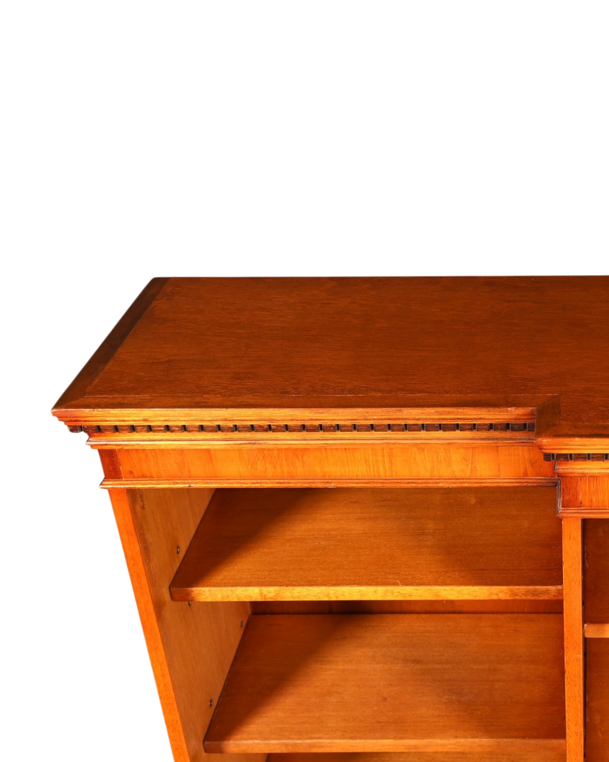 Hauptstadt Möblerei H960 Finish Regal aus warmem braunem Holz mit klassischem Zierleisten-Design