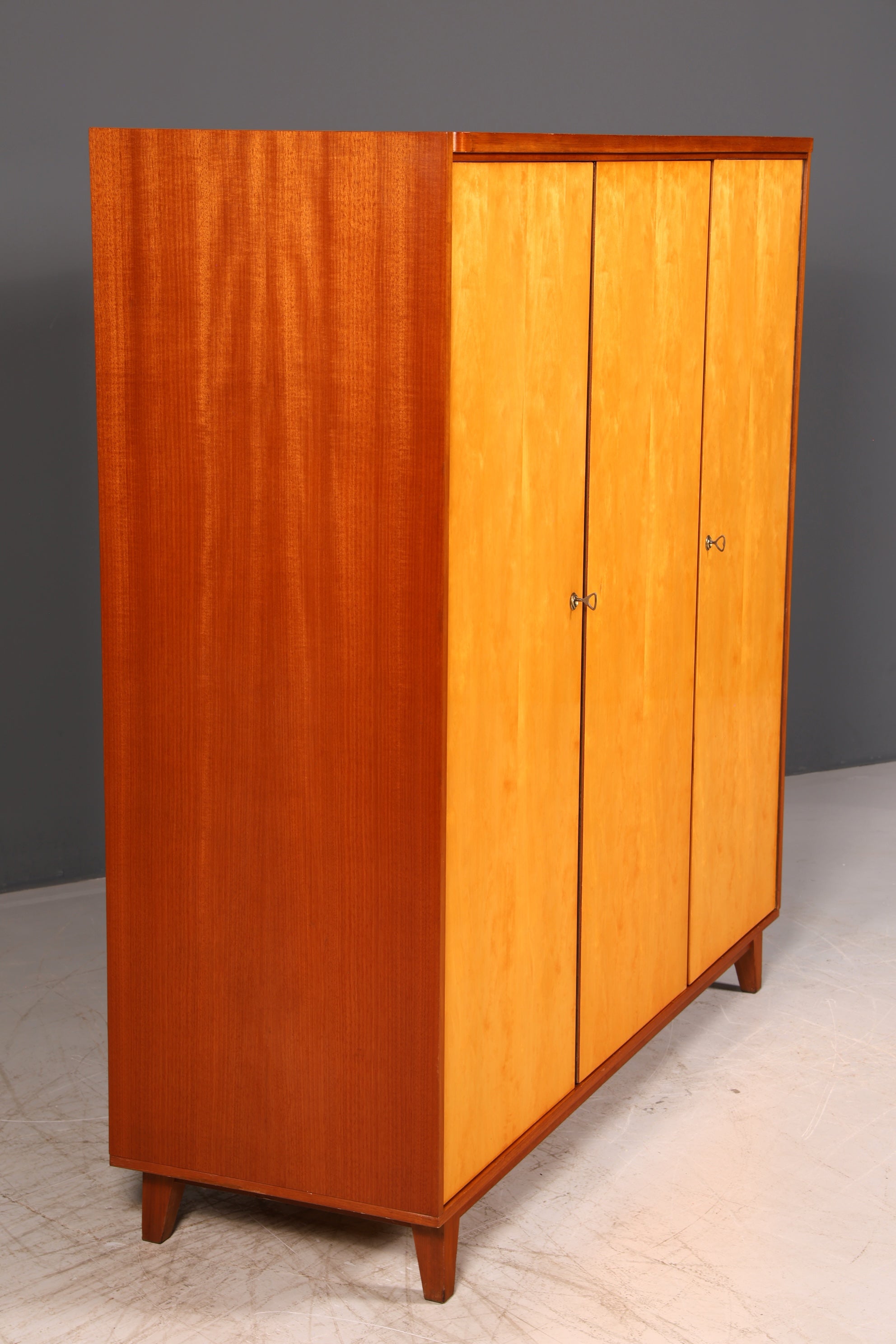 Stunning XL Mid-Century wardrobe Vintage cabinet Retro linen cupboard hallway cabinet bedroom