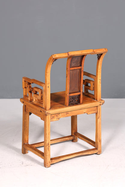 Magnifique fauteuil chinois, chaise en bois, chaise secrétaire asiatique ancienne