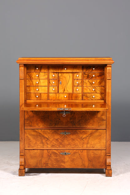 Stilvoller Biedermeier Sekretär Vertiko Louis Philippe  Kommode Schubladenkommode