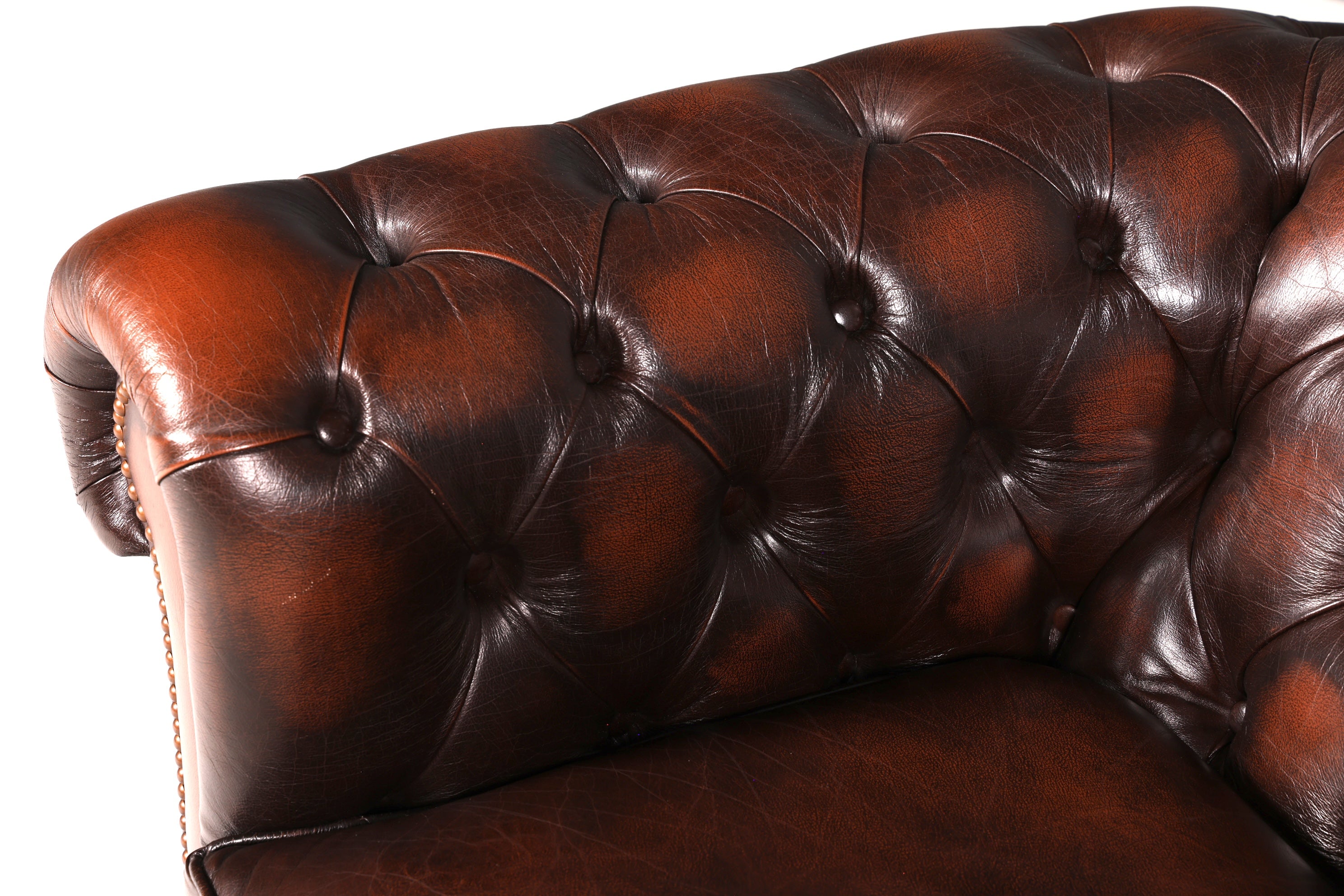 Élégant fauteuil Chesterfield Centurion original, fauteuil anglais à accoudoirs, fauteuil de gentleman en cuir, Angleterre