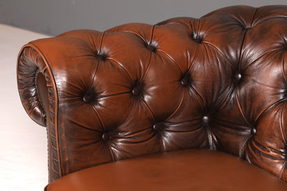 Wunderschönes Original Chesterfield 3-Sitzer Sofa Echt Leder Englische Couch England Polstersofa Antik Vintage Ledersofa