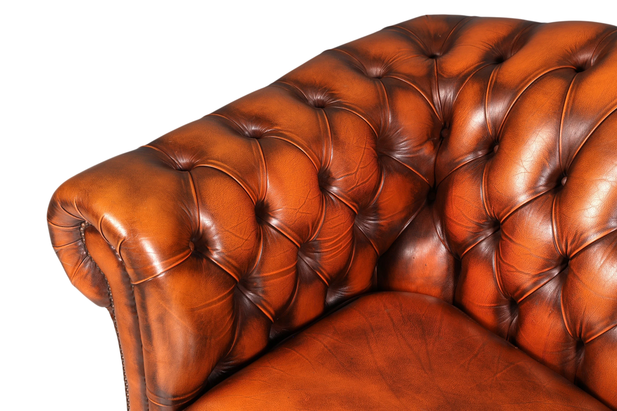 Stilvolles Original Chesterfield Sofa 2-Sitzer Couch Echt Leder Englisch Polstersofa
