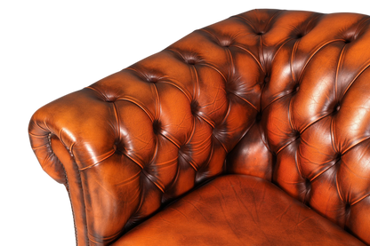 Stilvolles Original Chesterfield Sofa 2-Sitzer Couch Echt Leder Englisch Polstersofa
